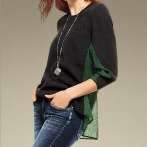 Cabi #3520 Women's Get Together Sweater Blouse Top Size Large Green Black
